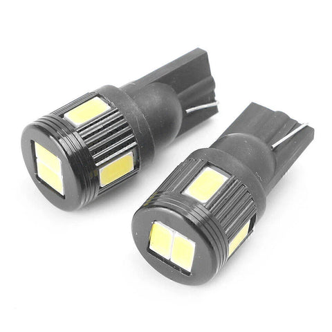 Car - Black Shell 2 x LED Wedge Light Bulb T10 5630 6 SMD (2010-2023)
