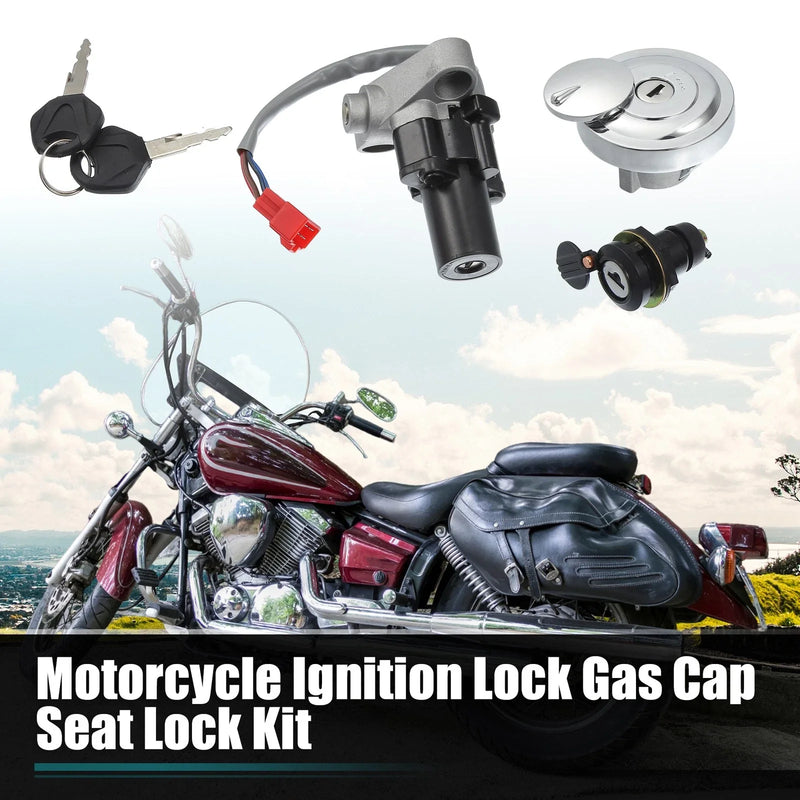 Yamaha XVS125 Drag Star 3 x Ignition Switch, Fuel Cap, Seat Lock