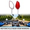 M10 Motorcycle Rear View Mirrors Prismatic Shape Handlebar Mirrors Red Iron