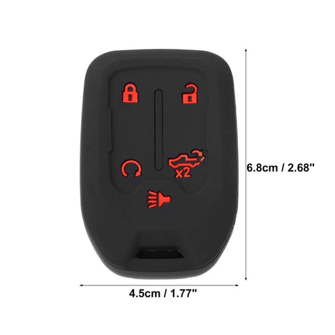 Chevrolet Silverado (2019 - 2022) Black Red Silicone Key Fob Case Cover