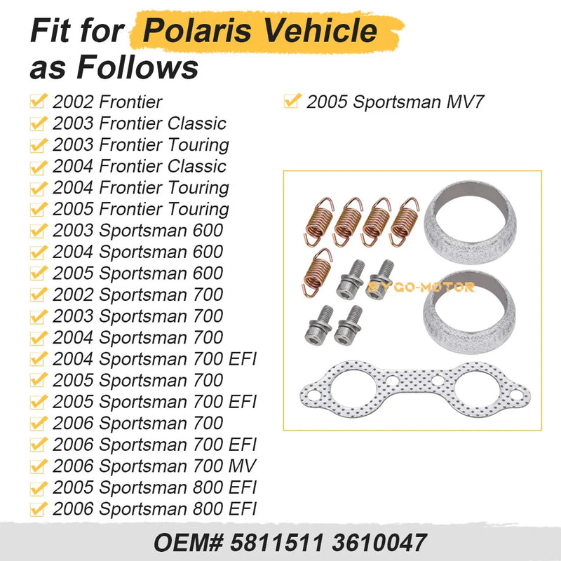 Polaris Sportsman Exhaust Gasket Seal Spring Rebuild