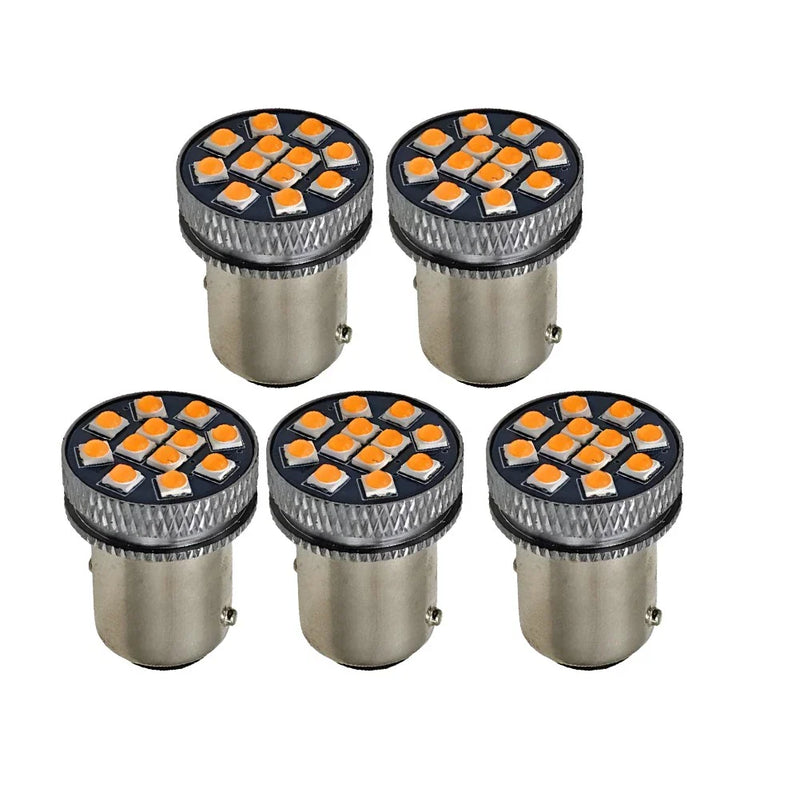 Car 10 x BA15S 1156 Amber LED Tail Brake Turn Signal Light Bulbs