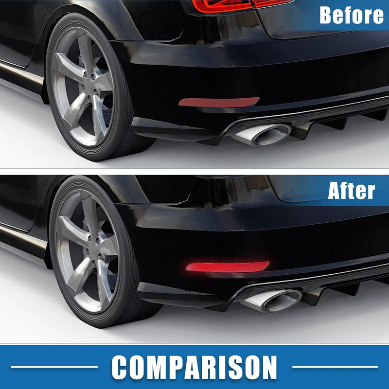 Mercedes-Benz (ABS Red Gray) 1 Pair Rear Bumper Reflector Light