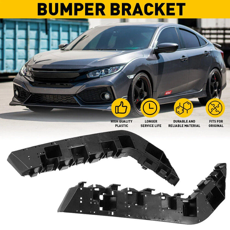 Honda Civic 2 x Driver & Passenger Side Front Bumper Bracket Set (2016-2021)