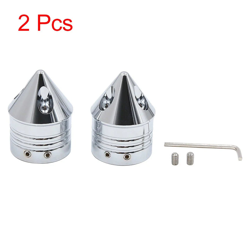 Harley 2pcs Chrome Plating Cone Front Axle Cap Cover