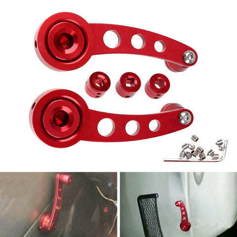 Truck Pickup Door - Red 2 x Billet Aluminum Window Crank Handles