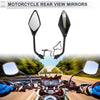 Motorcycle Handlebar Black Iron Plastic M10 Rear View Mirrors 1 x Set