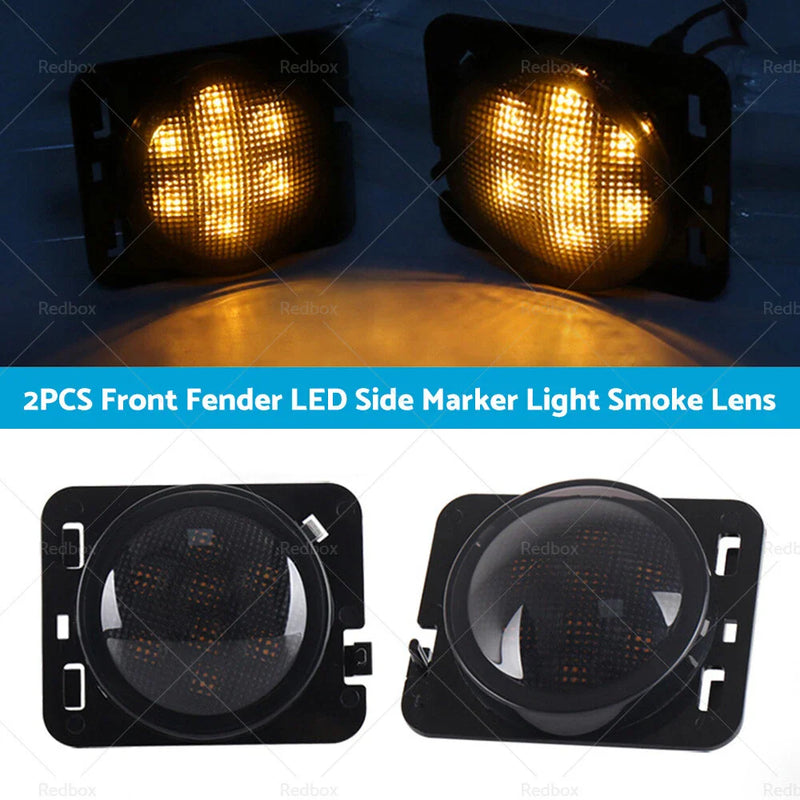Jeep JK Front Fender LED Side Marker Light Smoke Lens (2007-2018)