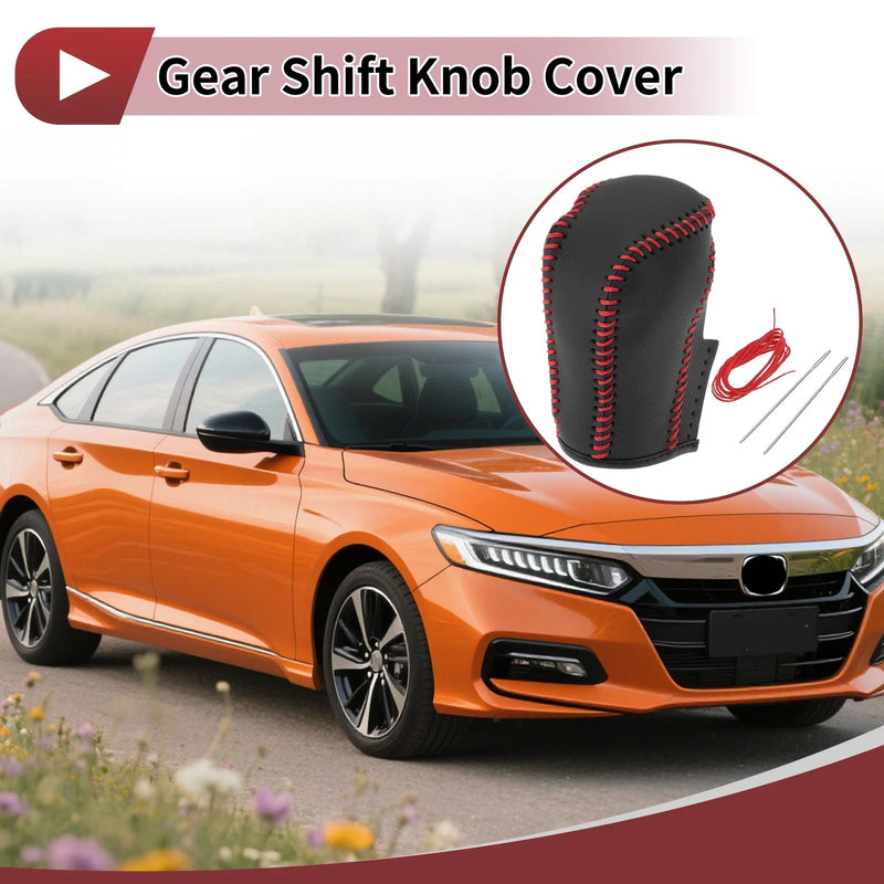 Honda Inspire 2023 Red Faux Leather Car Gear Shift Knob Cover