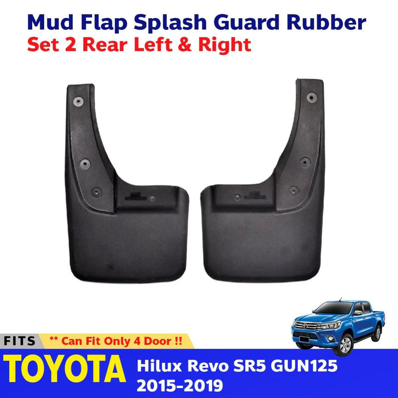 Rear Mud Flap Rubber Splash Guard Fits Toyota Hilux Revo SR5 MK8 2WD 2015-19 D05