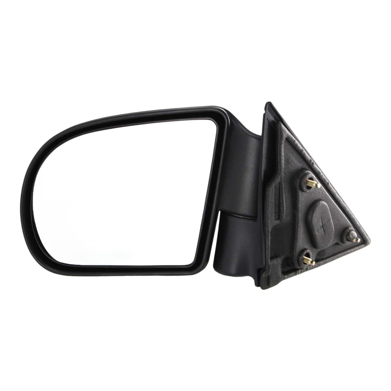 Black Textured Manual Side View Mirror Driver Side Left