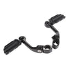 Harley Dyna 1 x Black 1-1/4" Long Angled Adjustable Highway Foot Pegs