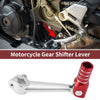Bosuer M5 Silver Tone Red Folding Motorcycle Gear Shifter Lever
