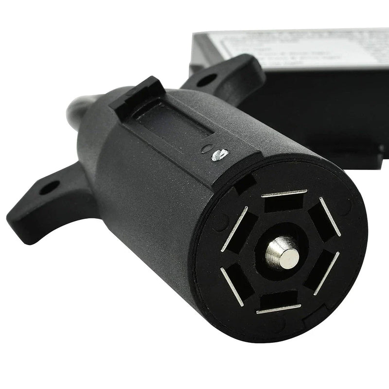 US to EU Trailer Light Converter 7-Way Blade to 7-Pin Round Plug