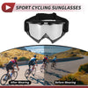 Motorcycle Riding Goggles Silver Tone Lens Black Frame TPU Cycling Sunglasses