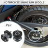Motorcycle Aluminum Alloy Titanium Tone Pair Swingarm Spools 6mm M6x1.0