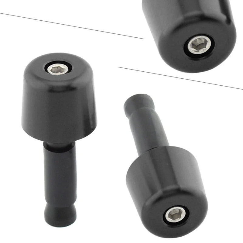 Universal Motorcycle - Black 1in Handlebar Hand Grips & End Caps