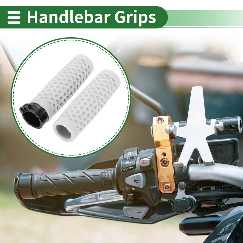Motorcycle TPU White 25mm Hand Grips Cover Kit