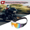 Motorcycle Goggles Red Lens White Frame PC PU