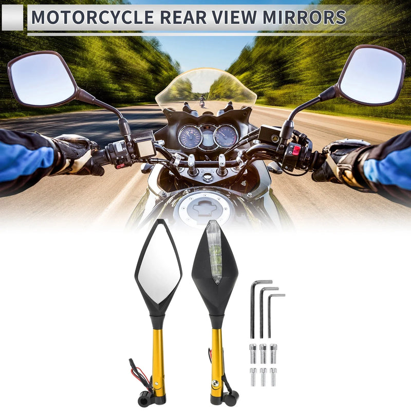 M8 / M10 M8/M10 Rear View Mirrors Gold Tone Aluminum Alloy