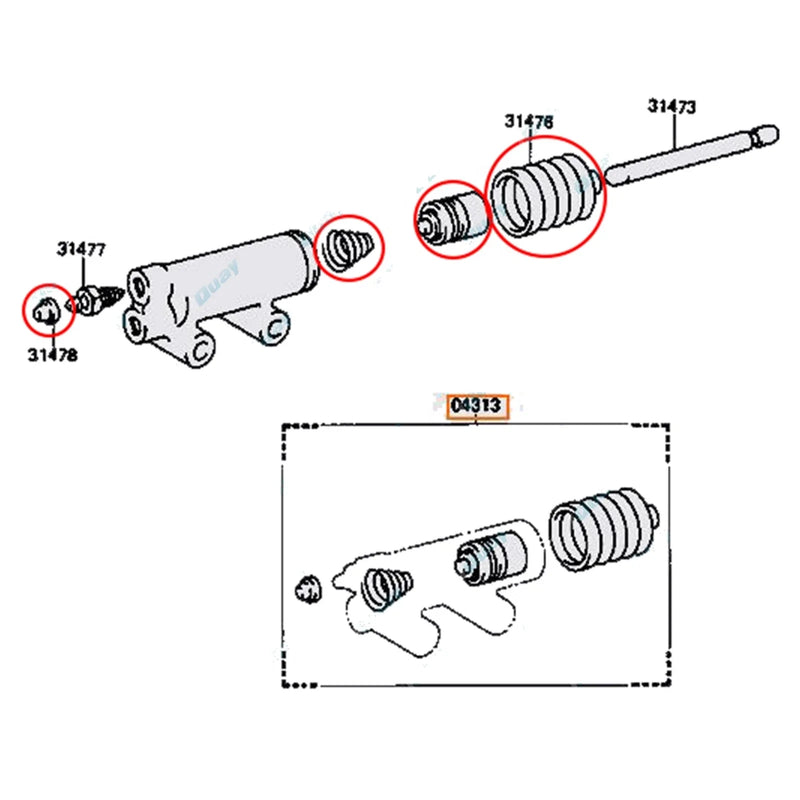 Hilux LN65 LN85 LN86 RN85 4wd 18-7 / 97 Clutch Slave Cylinder Repair Kit