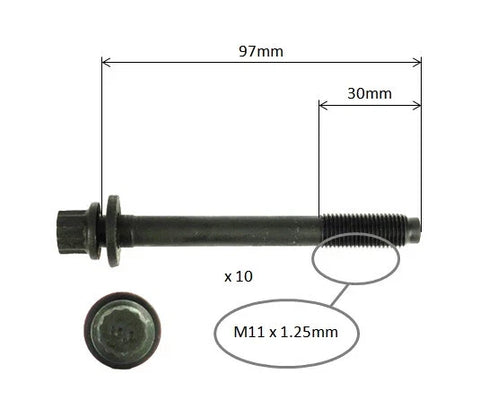 Mitsubishi Triton ML MN Express Van SJ 2.4L 4G64 Cylinder Head Bolt Set
