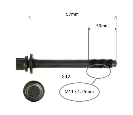 Mitsubishi Triton ML MN Express Van SJ 2.4L 4G64 Cylinder Head Bolt Set