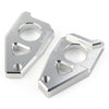 Yamaha YZF FZ8 FZ1 TMAX Silver Motorcycle Axle Spindle Chain Adjuster Blocks