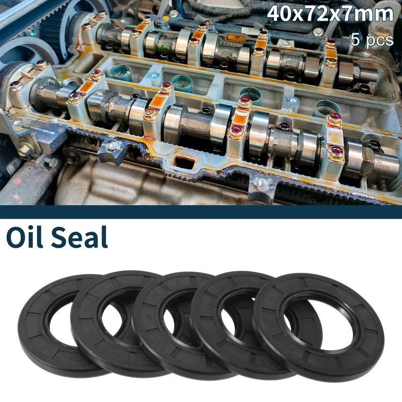 MakeModel Oil Seal 40x72x7mm Black 5Pcs