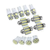 Car Dome License Plate Bulbs 13Pc White LED Interior Light Package