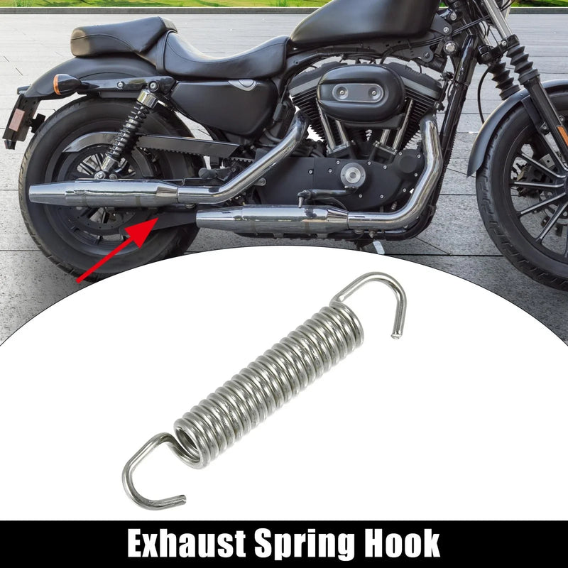 Exhaust Pipe Spring Hook 58mm 2.28" Stainless Steel Silver Tone 1 Pc