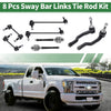 Ford Fusion 8pcs Front Suspension Kit Tie Rod Ends & Sway Bar Links (2006-2012)