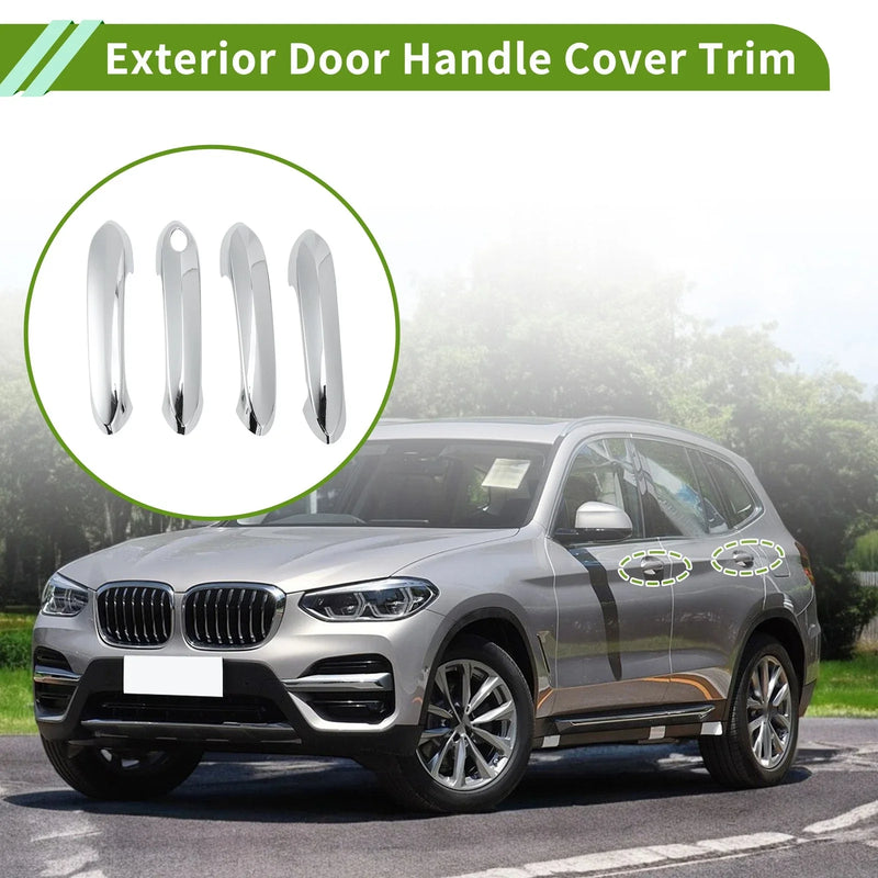 BMW X3 Silver Exterior Door Handle Cover Trim (2018-2022)