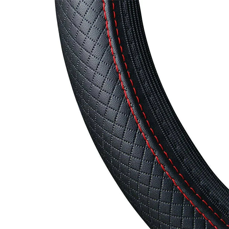 Car Accessories PU Leather Steering Wheel Cover 15"/37-38CM