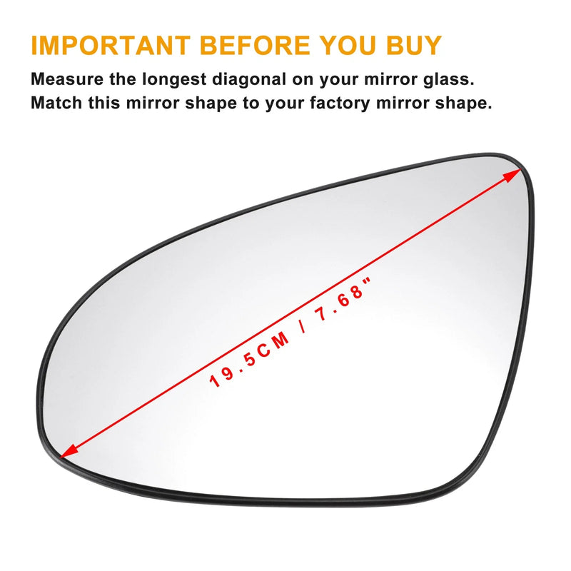 Peugeot 108, Toyota Aygo Left Side Heated White Mirror Glass (2012-2023)