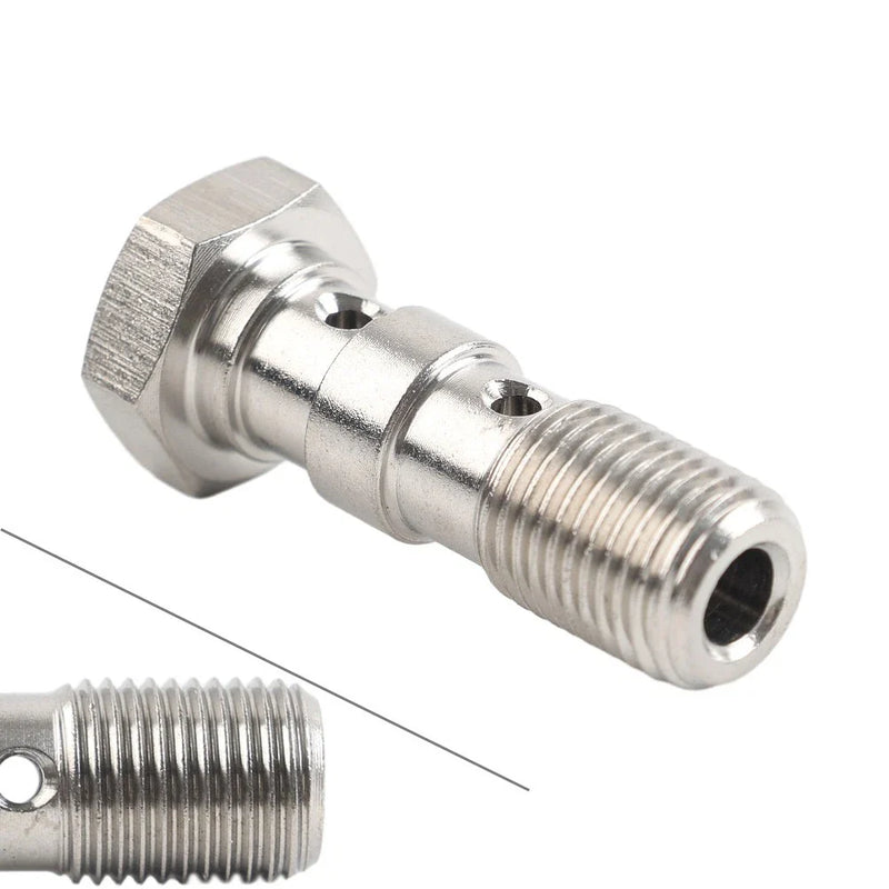 Make & Model Stainless Double Banjo Bolt 3/8x24 AN3 Brake Adaptor