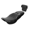 Harley Touring Glide Black Driver Passenger Seat w/ Backrest (2014-2023)