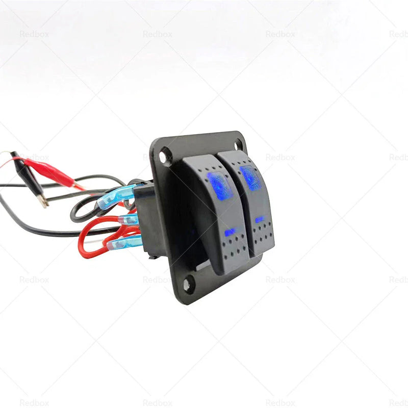 Boat Car Waterproof Blue LED Rocker Switch Panel