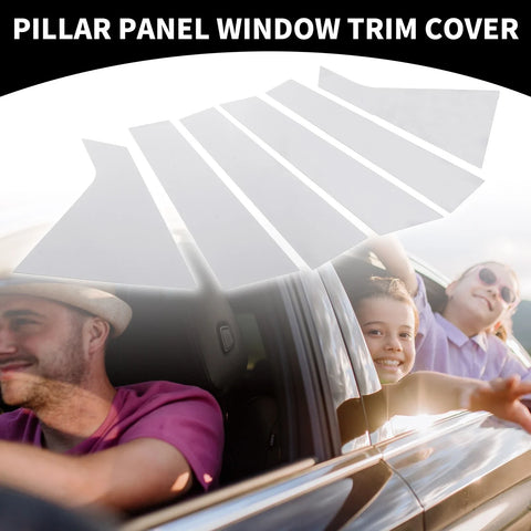 Chevrolet Impala 6 x Car Pillar Window Trim Cover Chrome Silver Tone (14-20)