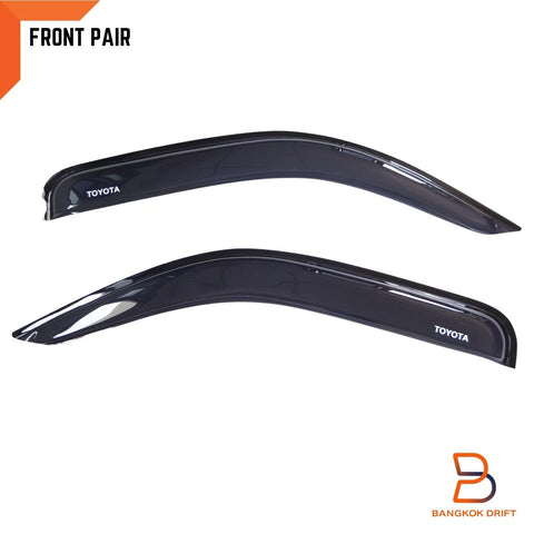 Toyota Hilux Dual Cab (1998-2004) Black Slim Weathershields Door Visors