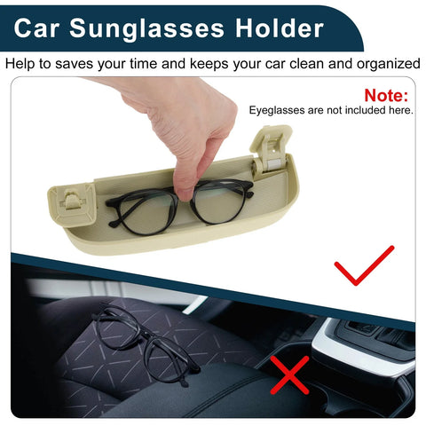 Toyota Prado 2021-2023 Eyeglasses Holder Storage Beige Sunglasses Case