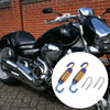 Motorcycle Exhaust Pipe Spring 34mm 1.34in U-Shape Hook Yellow Blue