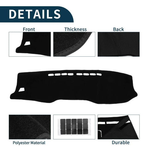 Toyota Hilux Gun125 (2017-2020) - Black 1 Set Dashboard Cover Mat