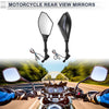 Mirror M10 Motorcycle Rear View Handlebar - Carbon Fiber Pattern Black