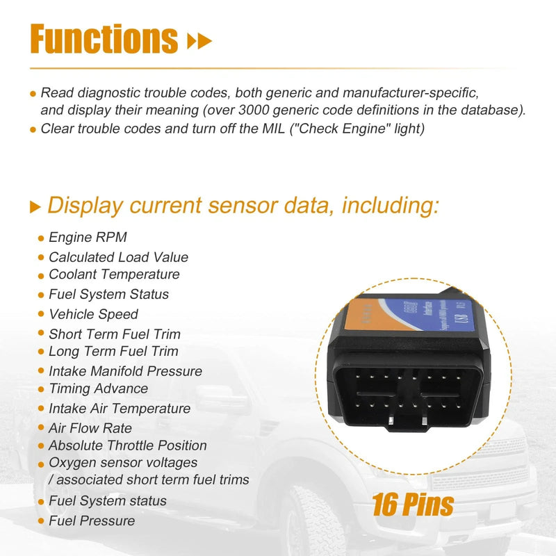 Windows MINI OBDII USB V1.5 Scanner Diagnostic Cable