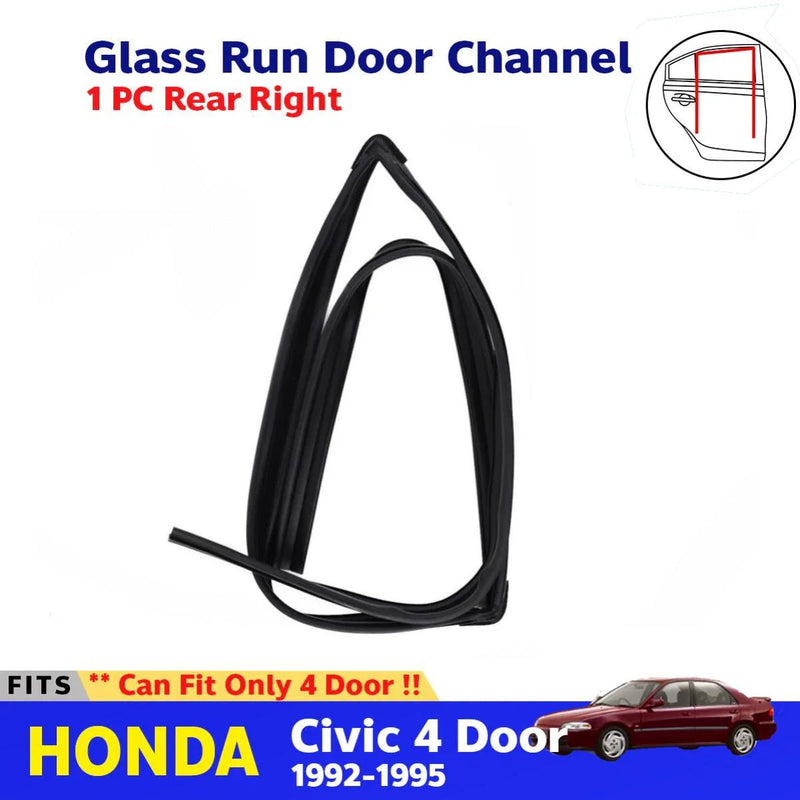 Glass Run Door Channel Rubber Seal Rear Right Fits HONDA CIVIC EG 4D 1992-95 D11