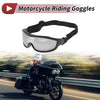 Motorcycle Riding Goggles Silver Tone Lens Black Frame Cycling Sunglasses