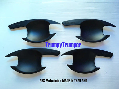 Mitsubishi Triton L200 Matte Black Door Handle Insert Bowl Trim (2006-2017)