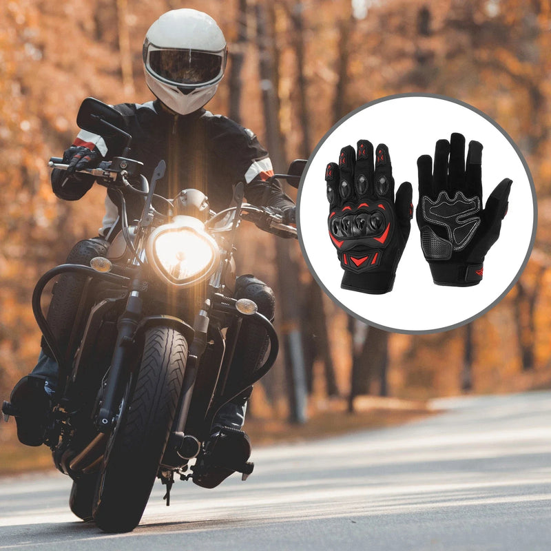 1 Pair Motorcycle Gloves Heat Dissipation Cycling Glove L Black Red Polar Fleece