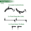 Ford Flex 6pcs Front Suspension Kit Control Arm Tie Rod End Sway Bar Link (2009-2019)